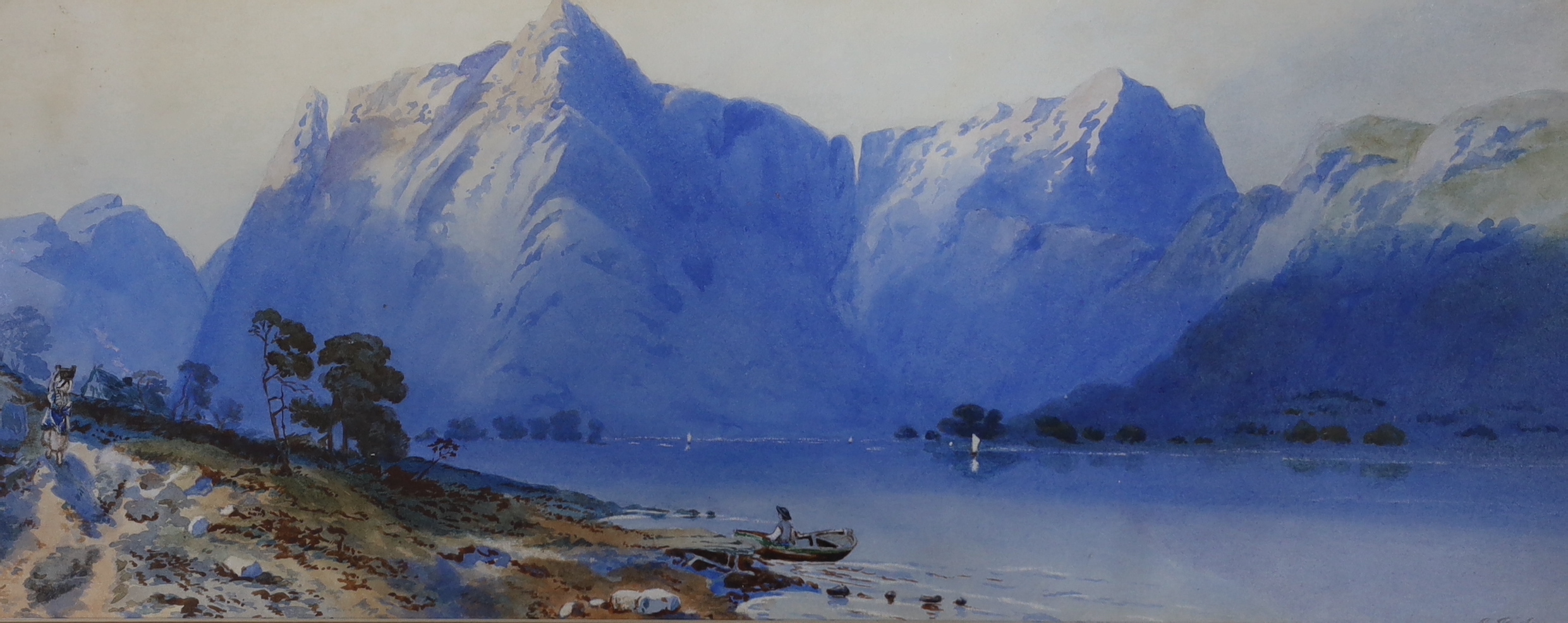 Six Victorian watercolour landscapes, by Edwin and Aaron Penley, The majority signed, the largest 18 X 46 cm, together with two volumes of sketching from nature in watercolours by Aaron Penley and albums of research on t